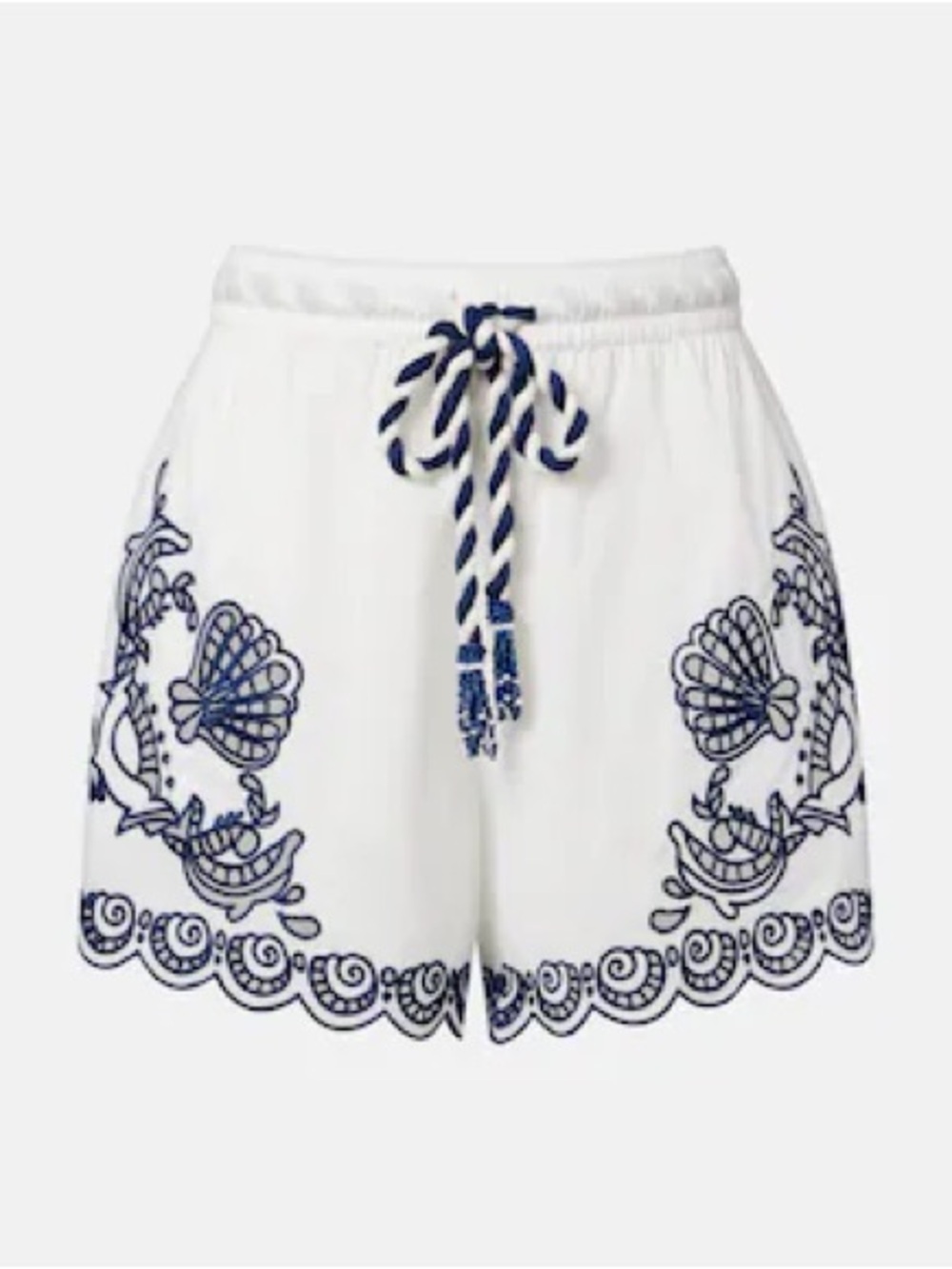 Farm Rio: Garden Tiles Embroidered Richelieu Shorts - Picture 5 of 8